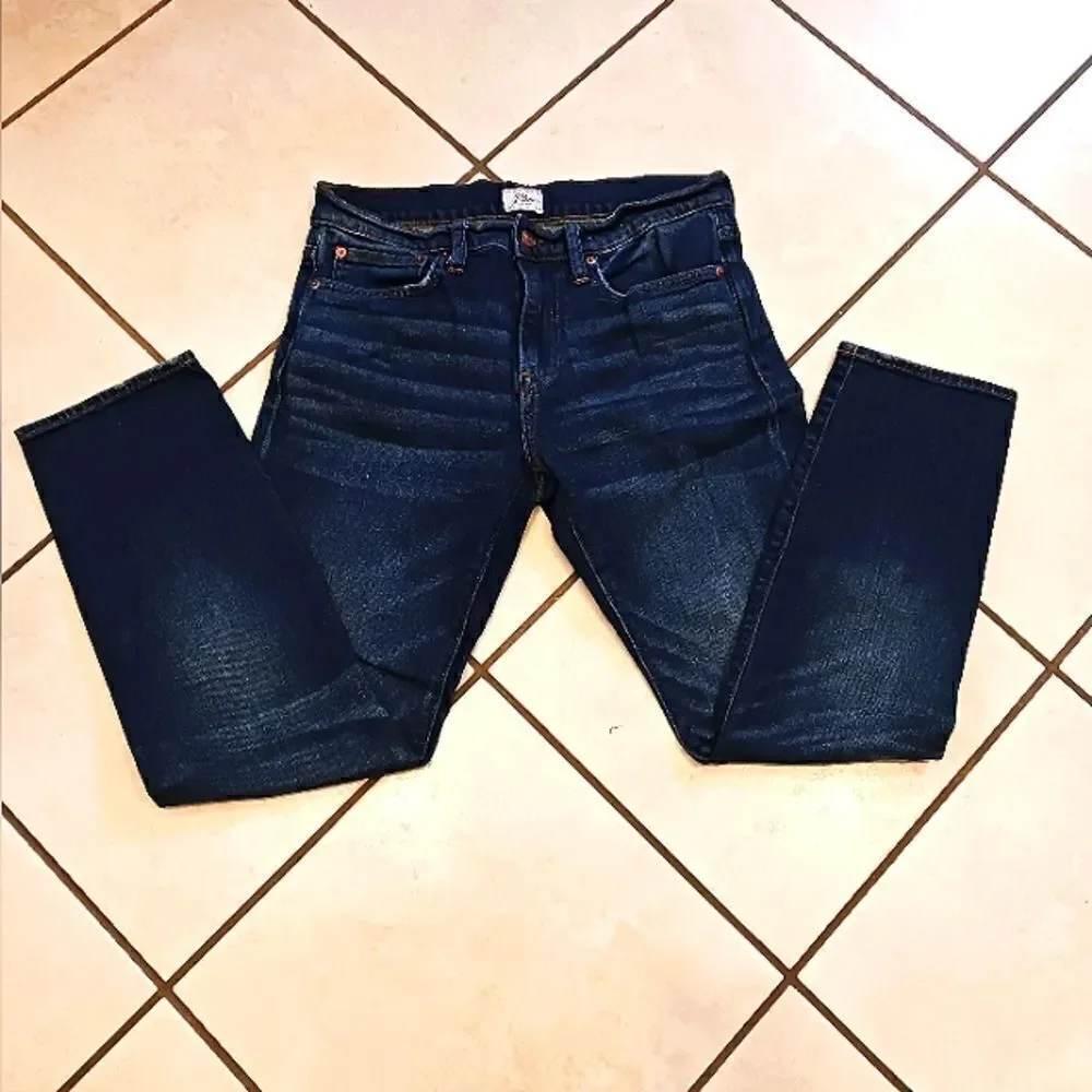 J CREW Men's Jeans Slim 30 x 30 Kurabo 484 Blue Denim Whiskered